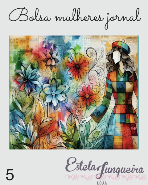 kit tecido bolsa mulheres jornal 5