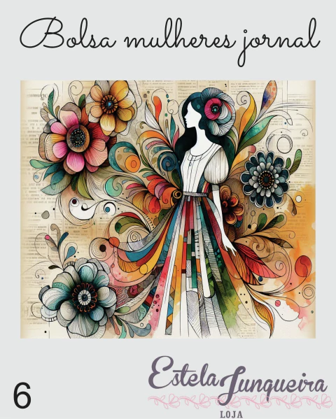 kit tecido bolsa mulheres jornal 6