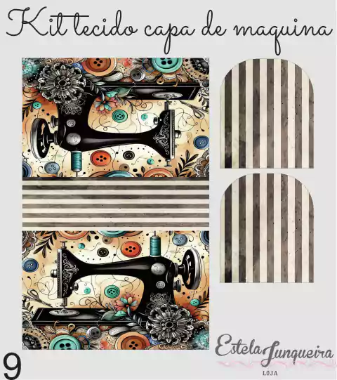 kit tecido capa maquina de costura 9