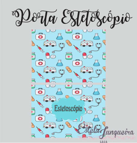 kit tecido porta estetoscopio azul