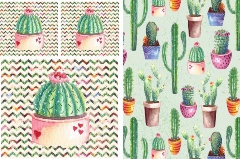 Tecido para Lixeirinha de carro Cactus fundo verde