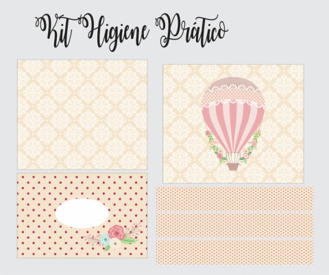 kit de tecido higiene lenço balão