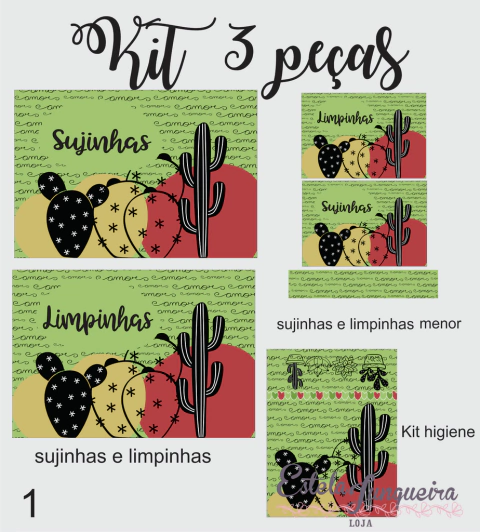 kit tecido para 3 peças CACTUS 1