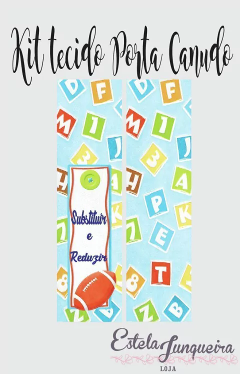 kit tecido Porta canudo cód 2