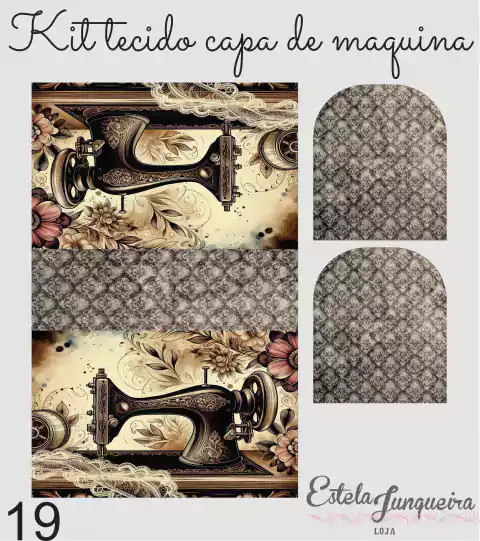 KIT TECIDO CAPA DE MAQUINA DE COSTURA 19