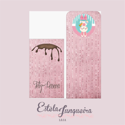kit de tecido de páscoa - Porta barra de chocolate ou bis