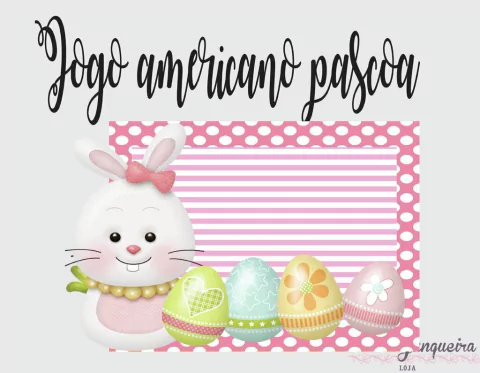 Tecido jogo americano pascoa rosa