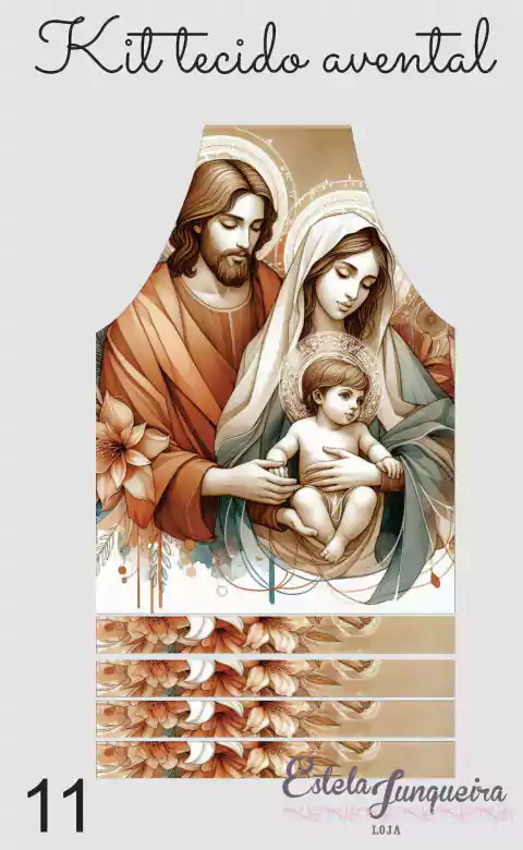 kit tecido avental sagrada familia 11