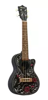 Ukelele Concierto Bamboo U23 Flower & Roll Funda Color Negro