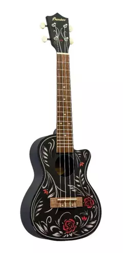 Ukelele Concierto Bamboo U23 Flower & Roll Funda Color Negro