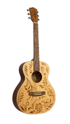 Guitarra Acustica Bamboo Ga38 Rock & Roses C/ Tensor Y Funda