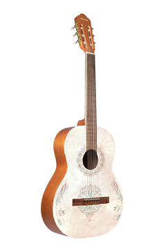 Guitarra Clásica Travel Diseño Lotus Mándala (Incluye Funda Acolchada)