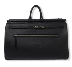 Bolso de viaje "Nantes" cuero graneado negro.