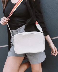 Cartera "Belen" cuero graneado tiza