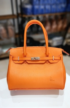 Cartera "Marsella chica" cuero graneado naranja - Diaz & Giaccio