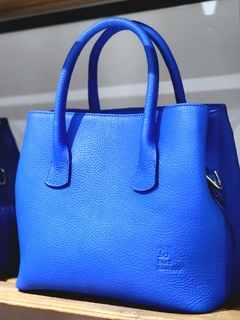 Cartera Barbie cuero graneado azul francia