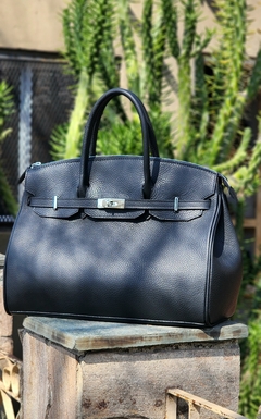 Imagen de Cartera "Marsella Chica" cuero graneado Negro.