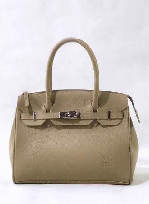 Cartera "Marsella Chica" cuero graneado visón