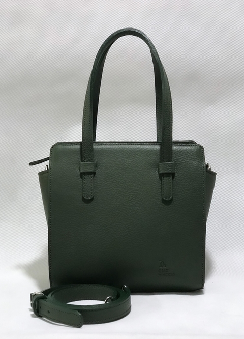 Cartera "KATY" cuero graneado verde