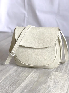 Cartera "Grisel" cuero graneado tiza