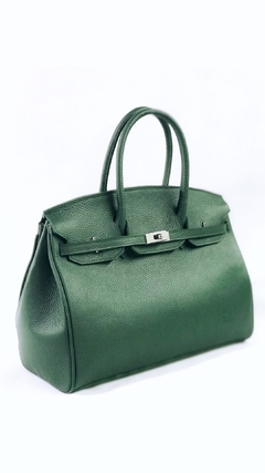 Cartera "Paris Grande" cuero graneado verde - comprar online