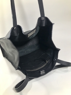 Cartera "Pita" cuero graneado negro - comprar online