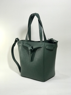 Cartera "Romi" cuero graneado verde - comprar online