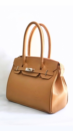 Cartera "Marsella Chica" cuero graneado Camel - comprar online