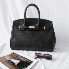 Cartera " Paris Grande" cuero grabado CROCO