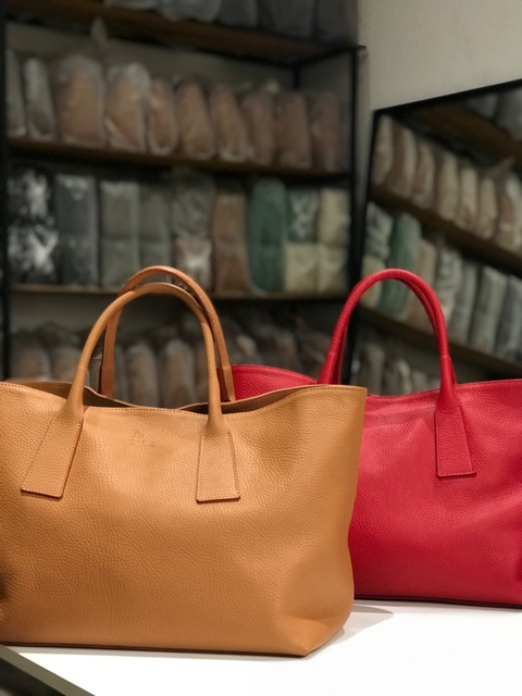 Cartera "Patri" cuero graneado rojo