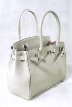 Cartera "Paris Chica" cuero graneado tiza - comprar online