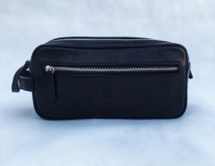 Necesser "Emanuel" cuero graneado negro