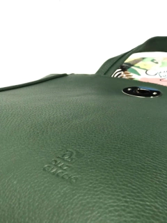 Cartera "Jazmin" cuero graneado verde ingles. - tienda online