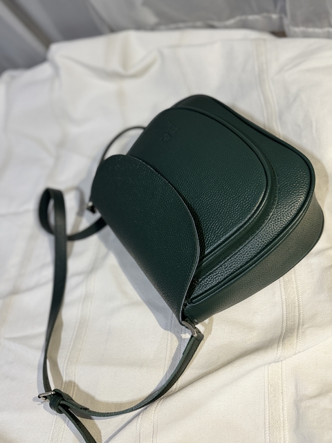 Cartera "Grisel" cuero graneado verde - comprar online