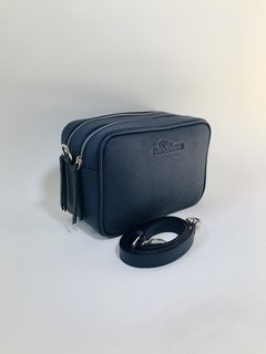 cartera "Belen" cuero graneado azul en internet