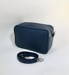 cartera "Belen" cuero graneado azul - comprar online