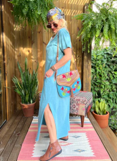 Vestido Berlim Azul Céu - comprar online