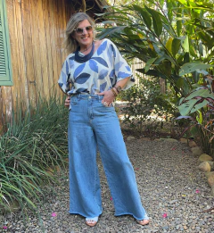 Blusa Folhagem Azul