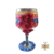 Taça de Vidro Decorada - Vermelho, Azul e Dourado