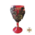 Taça de Vidro Decorada - Vermelho e Ouro Velho