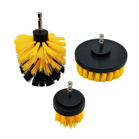 Kit 3un Escova Rotativa Multiuso DOBB para Limpeza com Encaixe para Parafusadeira e Furadeira ERMPFD03