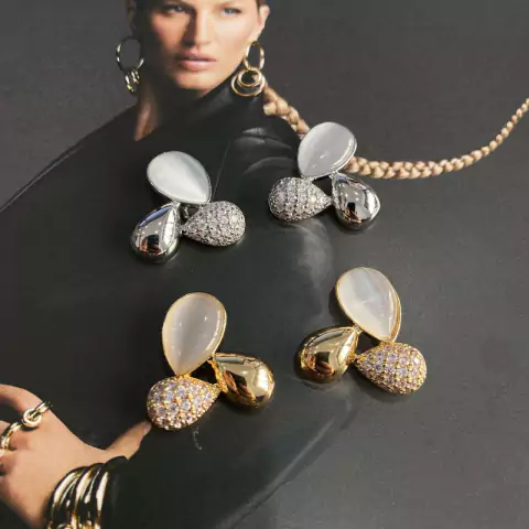 BRINCO GOTAS MADREPEROLA MICROZIRCONIAS CBA65125 -3 (12 pares)