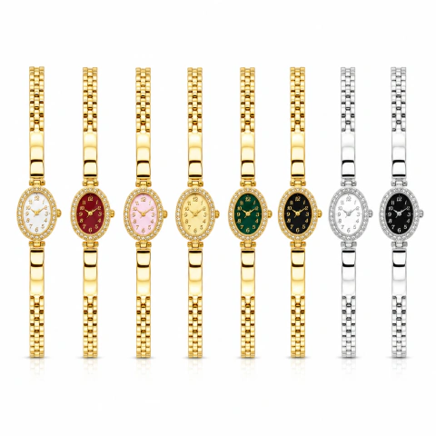 RELÓGIO AÇO OVAL STRASS CSCK71205 - 1 (12 PEÇAS)