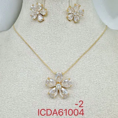 CONJUNTO FLOR ZIRCONIAS ICDA61004 -2 (12 PECAS) - comprar online
