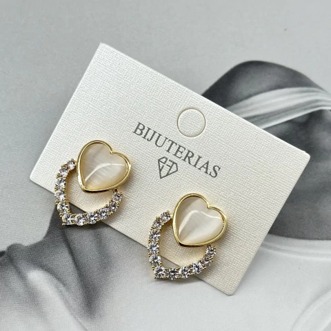 BRINCO CORAÇÃO OLHO DE TIGRE ZIRCONIAS FBBA32211 (12 PARES) - comprar online