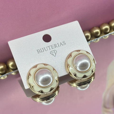 BRINCO BOTÃO PEROLA EBDA01054 (12 PARES) - comprar online