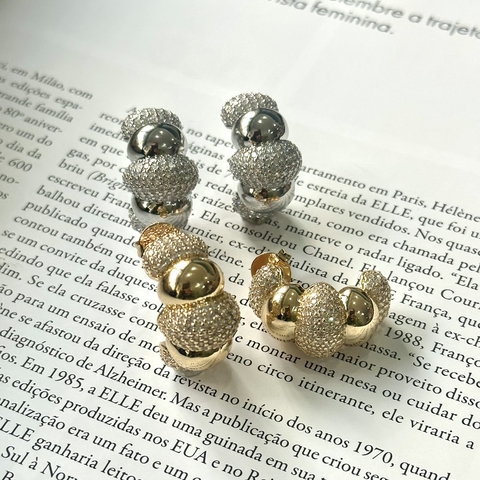 MEIA ARGOLA ESFERAS MICROZIRCONIAS RBA113200 (12 PARES) - comprar online