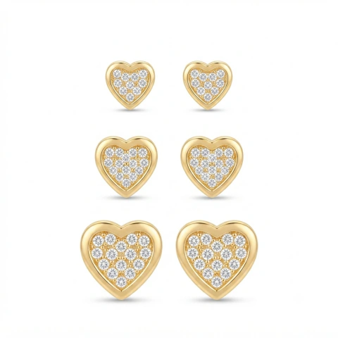 TRIO DE BRINCOS ZIRCONIAS MBDA05502-4 (12 TRIOS)