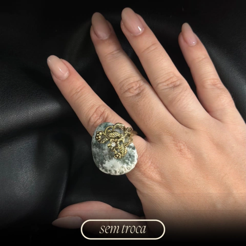 Anel Boho Ouro Velho + Pedra IA0150 (12 PECAS) - comprar online