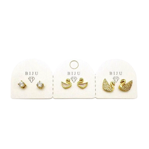 TRIO DE MINI BRINCOS ZIRCONIAS MBBA48071 (12 TRIOS) - buy online